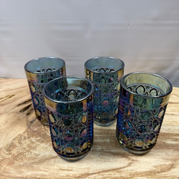 Vintage - Indiana Glass - Carnival Glass - Iridescent - Tumblers - Picture 3 of 6